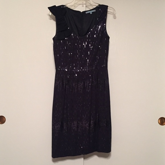 Antonio Melani Navy Sequined Cocktail Dress - Picture 1 of 3